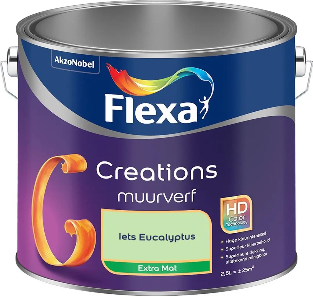 Flexa Creations Muurverf Extra Mat Iets Eucalyptus 2,5L