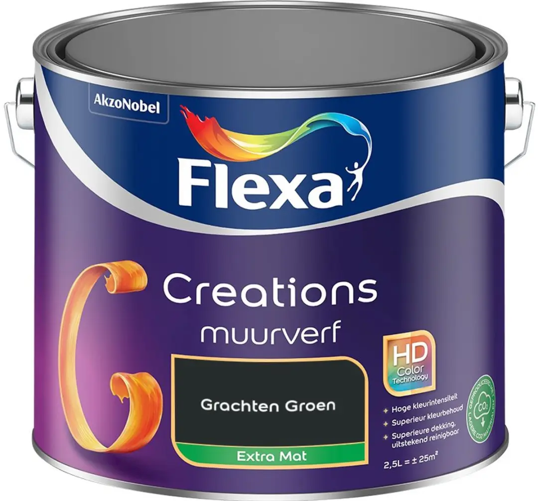 Flexa Creations Muurverf Extra Mat Grachten Groen 2,5L