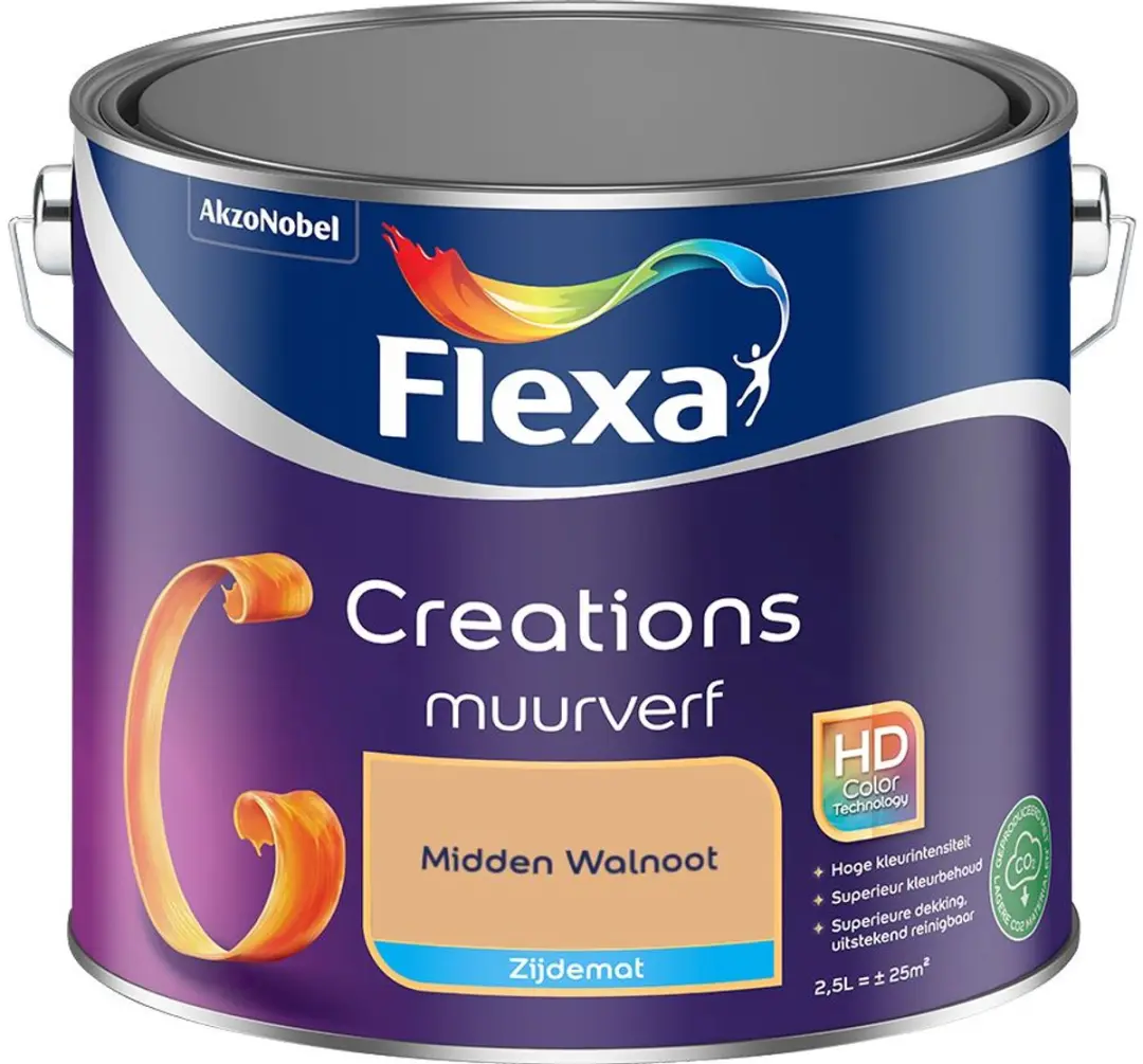 Flexa Creations Muurverf Zijdemat Midden Walnoot 2,5L