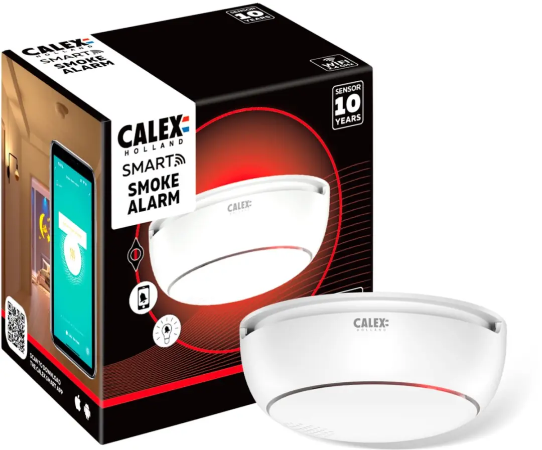 Calex Smart Rookmelder WiFi - 5 Jaar Batterij - Wit