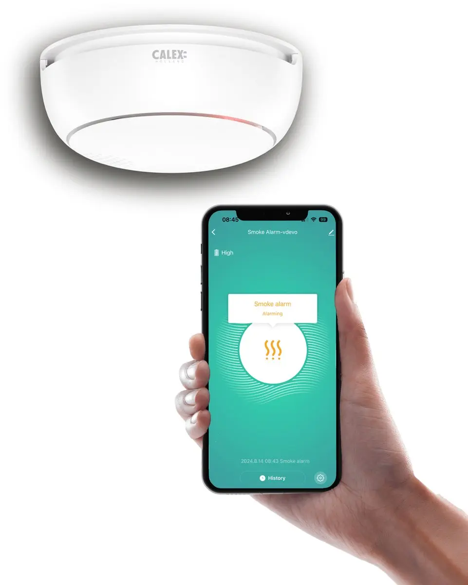 Calex Smart Rookmelder WiFi - 5 Jaar Batterij - Wit