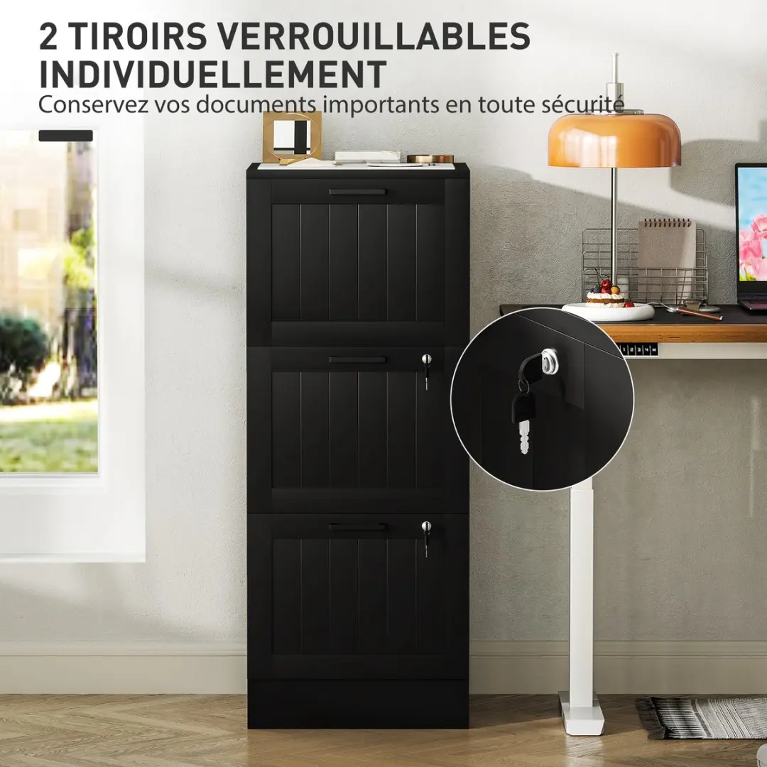 Homcom Archiefkast 40x40x101cm - Zwart