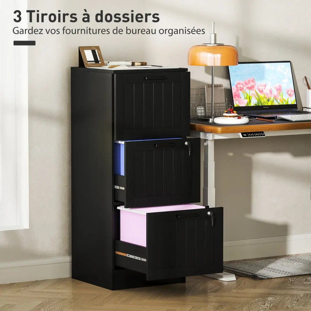 Homcom Archiefkast 40x40x101cm - Zwart