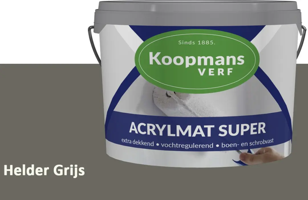 Koopmans Acrylmat Super Matte Muurverf Helder Grijs 2,5L