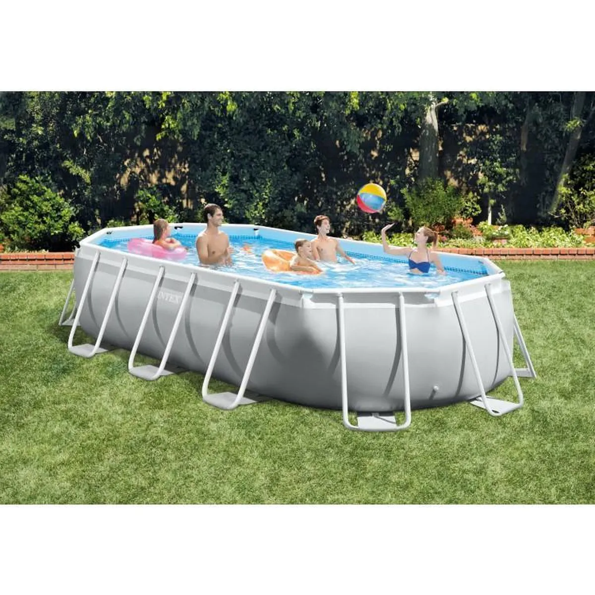 Intex Prism Oval Frame Zwembad 503x274x122cm - 13.365L - Wit/Blauw - afbeelding 5 van 6