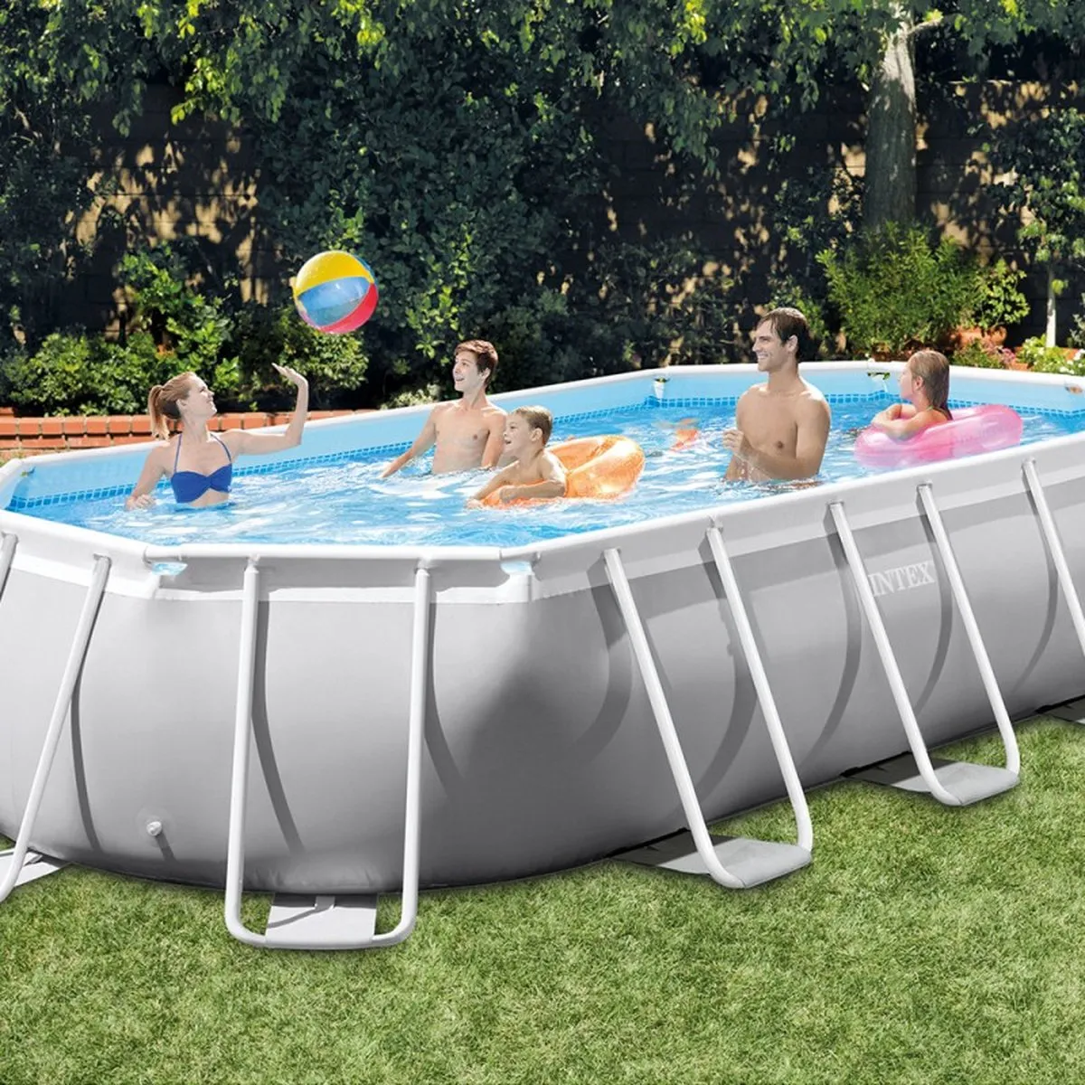 Intex Prism Oval Frame Zwembad 503x274x122cm - 13.365L - Wit/Blauw - afbeelding 6 van 6