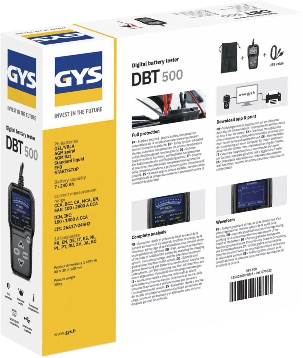 Gys Accutester DBT500 Digitaal 6/12V
