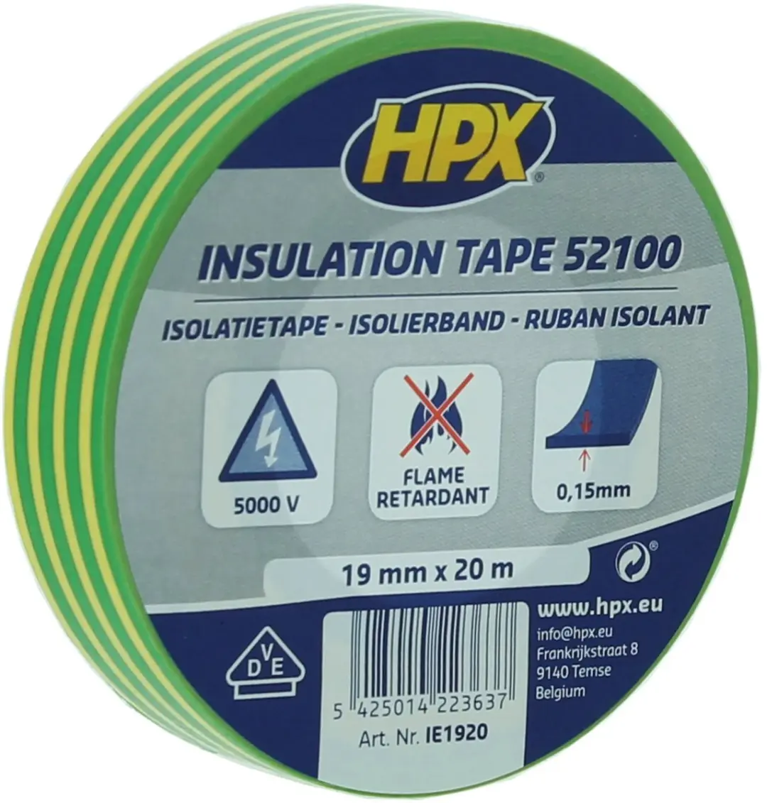 HPX PVC Isolatietape VDE 19mm x 20m - 10 Stuks