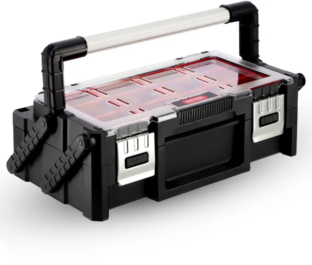 Keter Cantilever Duo Gereedschapsorganiser S - 23 Vakken - Zwart/Rood