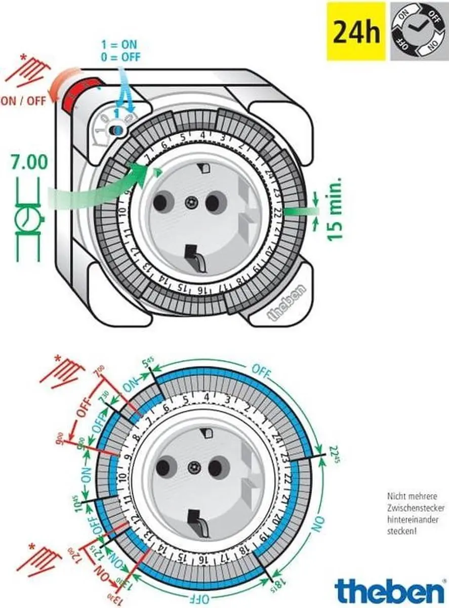 Theben MP026030 Schakelklok Timer 26 - 3 Stuks - Wit - afbeelding 6 van 6