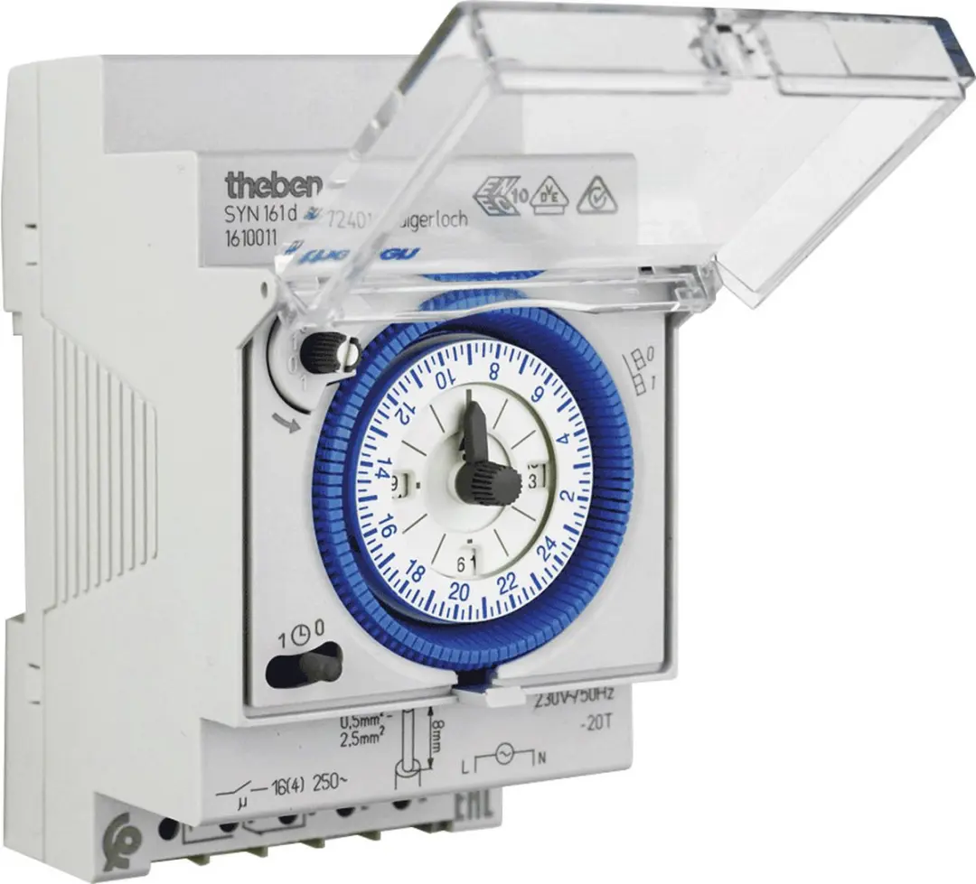 Theben 1610011 SYN 161d Analoge Schakelklok - 180W - Wit