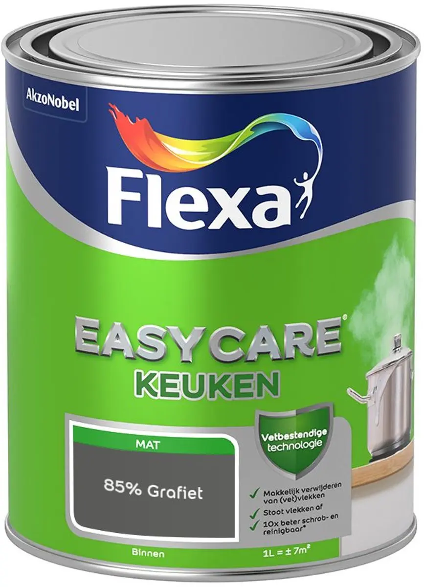 Flexa Easycare Keuken Mengverf 85% Grafiet - 1L