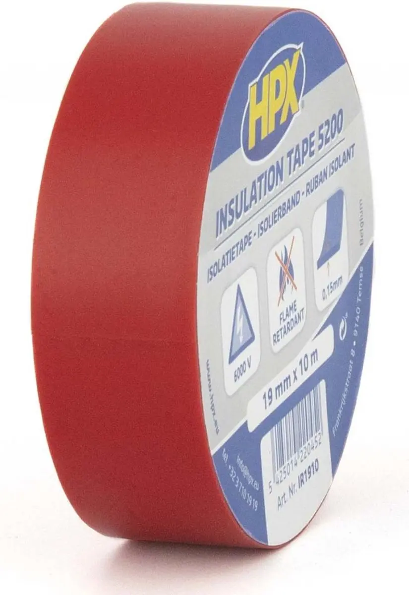 HPX PVC Isolatietape 19mm x 10m - Rood