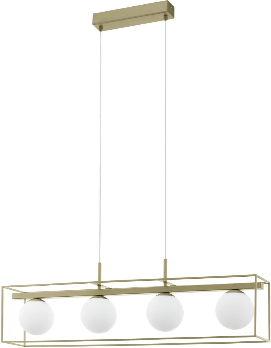 Eglo Vallaspra Hanglamp E14 - 4 Lichtpunten Goud/Wit