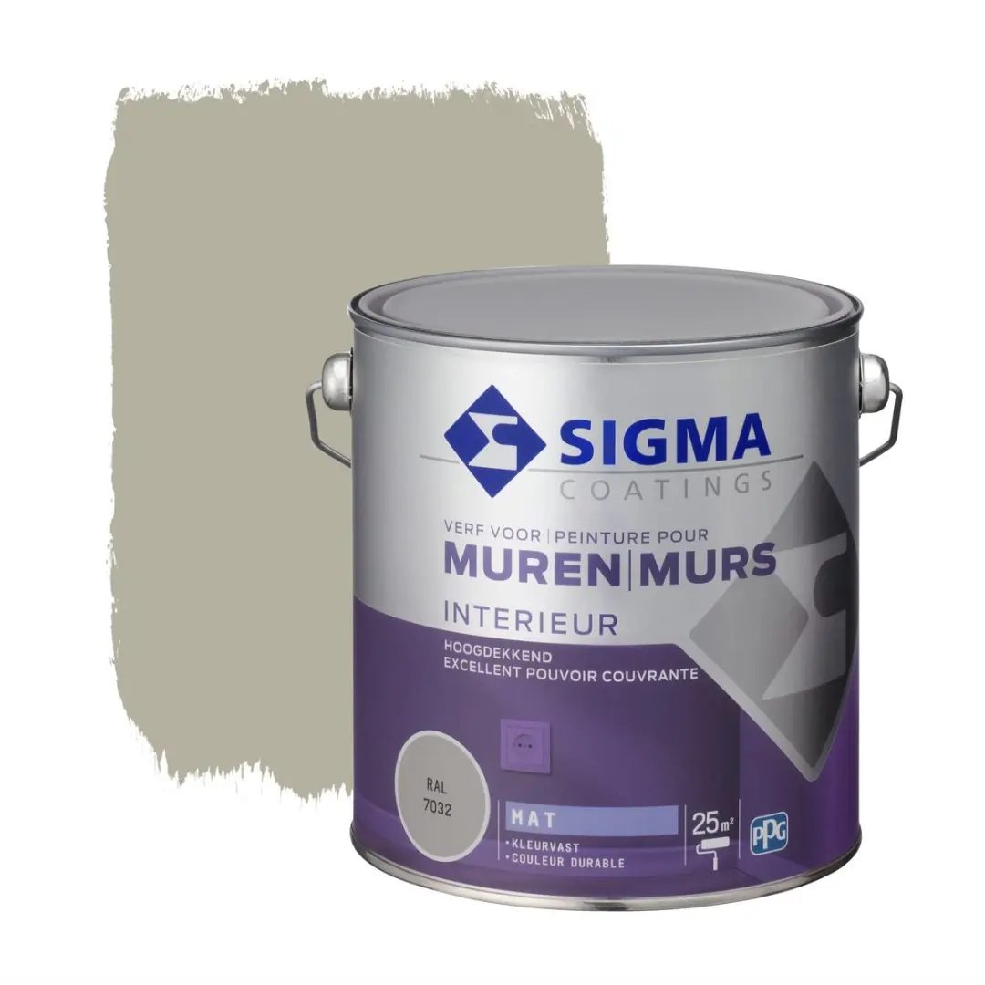 Sigma Muurverf Grijs RAL 7032 2,5L