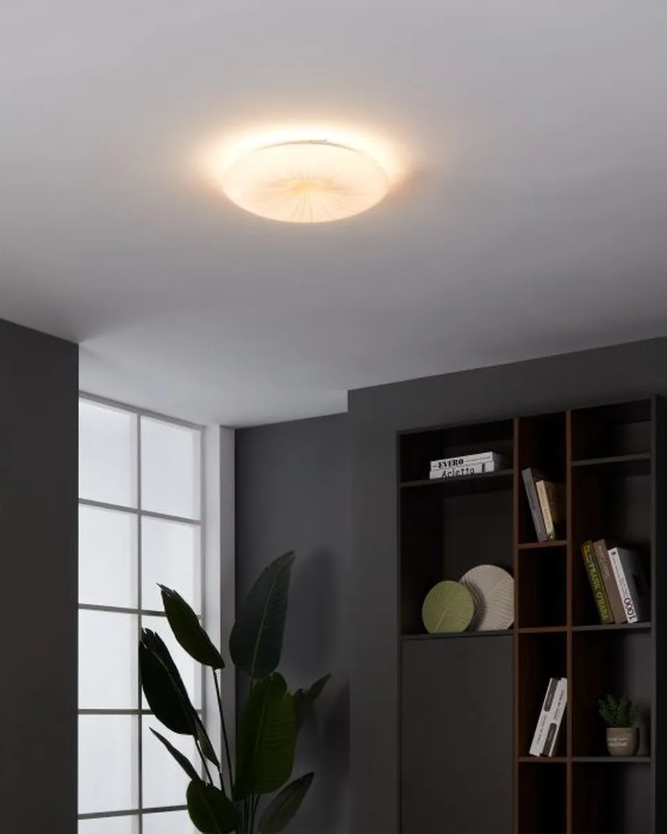 Eglo Nieves 1 Plafondlamp - 31cm - Wit/Goud