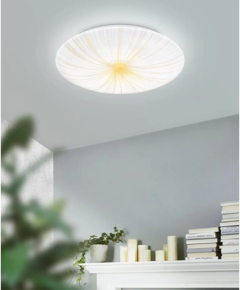 Eglo Nieves 1 Plafondlamp - 31cm - Wit/Goud - afbeelding 6 van 6