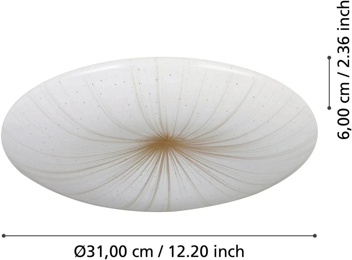 Eglo Nieves 1 Plafondlamp - 31cm - Wit/Goud