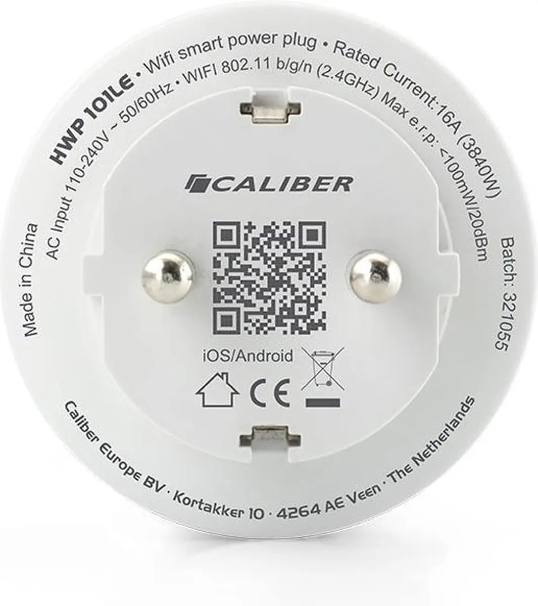 Caliber Slimme Stekker HWP101LE - Energiemeter & RGB Nachtlampje - Wit
