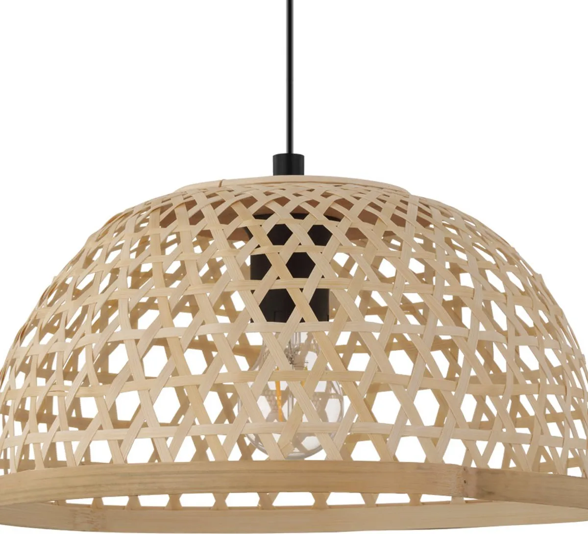 Eglo Claverdon Hanglamp Ø37cm - Zwart/Bruin - afbeelding 6 van 6