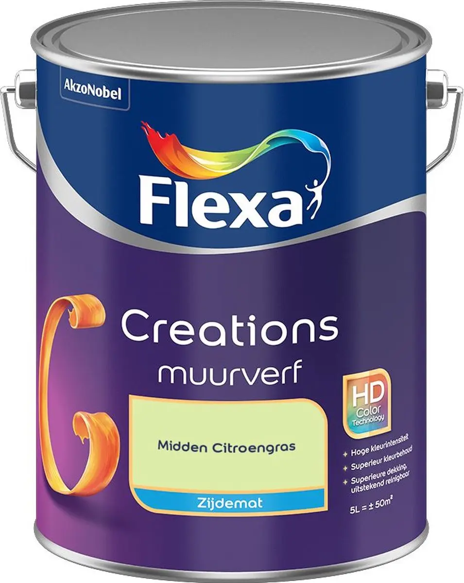 Flexa Creations Muurverf Zijdemat Midden Citroengras 5L
