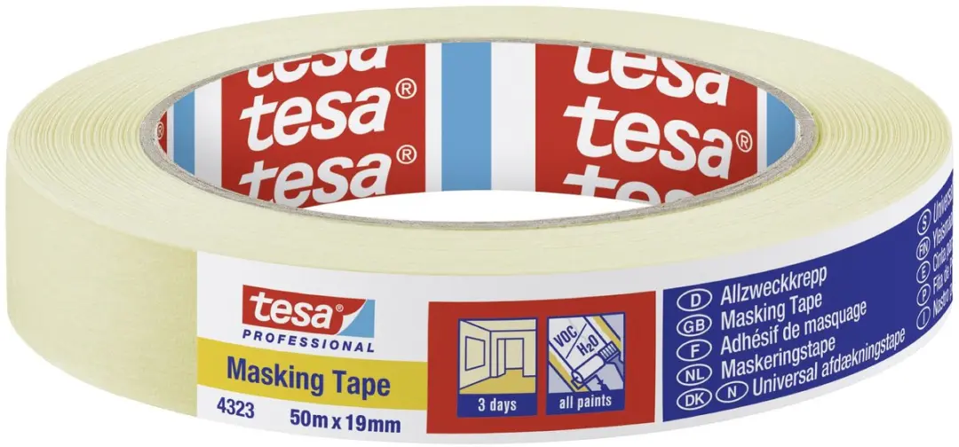 Tesa Standard 04323-00040-00 Schilderstape - 50m x 19mm - Beige