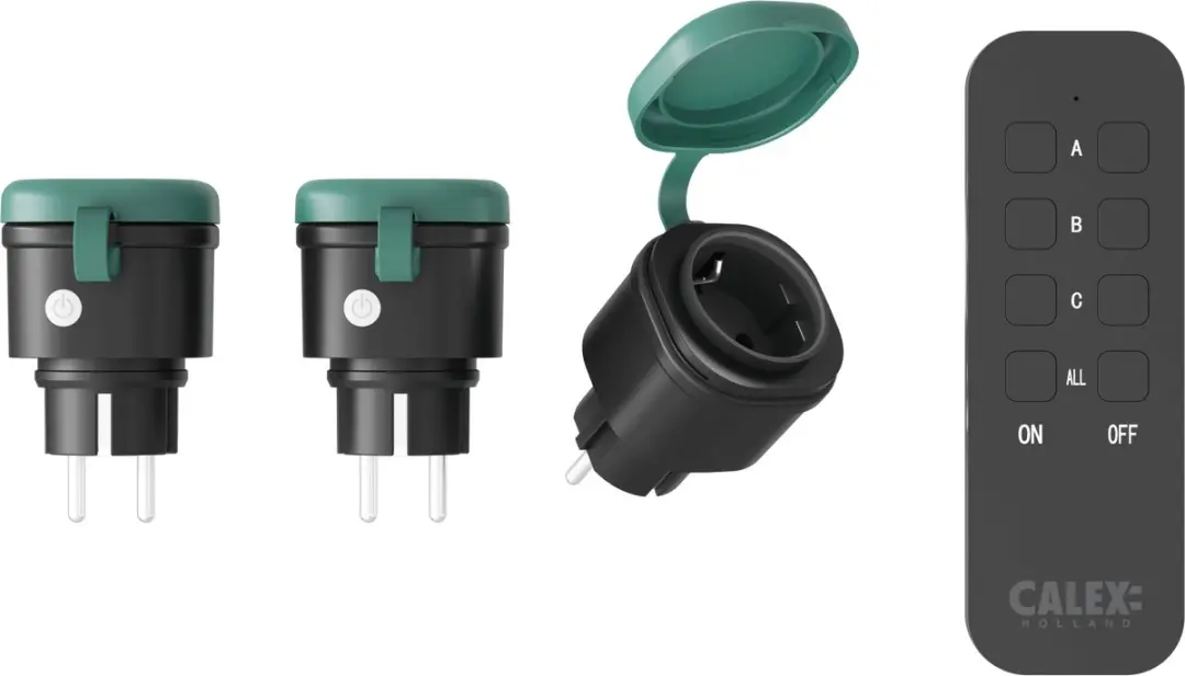 Calex Draadloze Schakelset 3680W - 3x Schakelaar + Afstandsbediening Zwart
