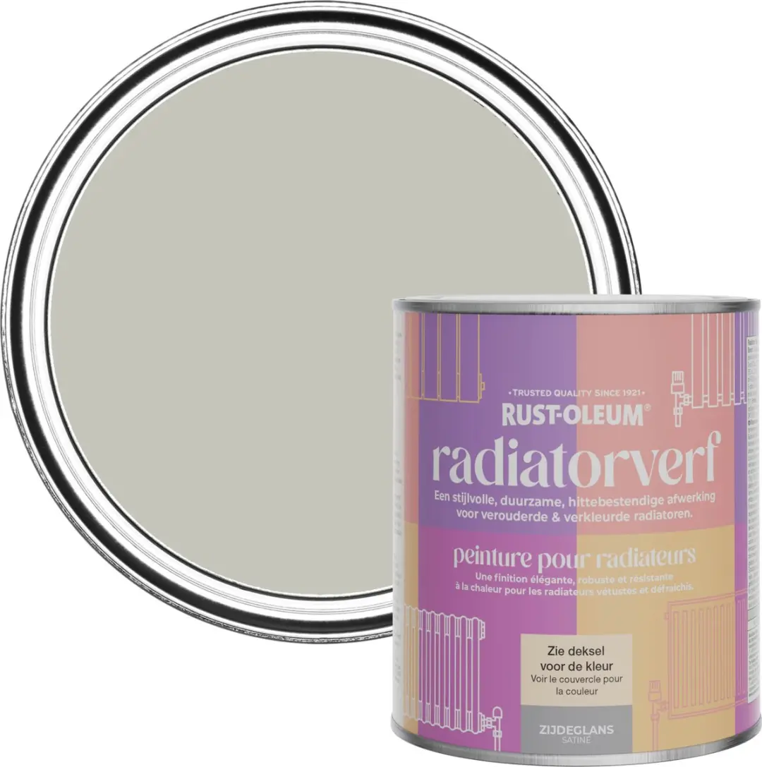 Rust-Oleum Grijs Radiatorverf Zijdeglans Mist 750ml