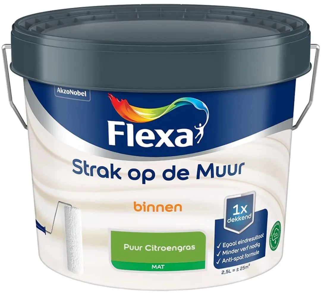 Flexa Strak Op De Muur Binnenmat Puur Citroengras 2,5L