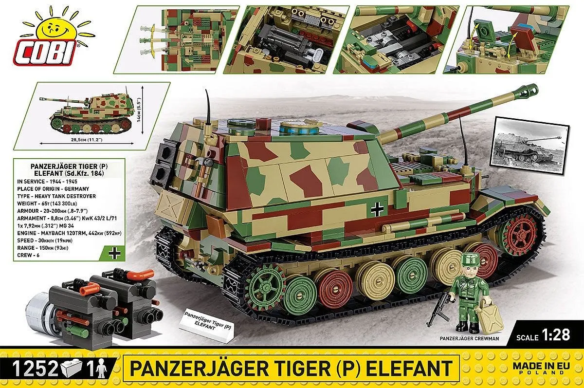 Cobi Panzerjager Tiger Elefant COBI-2582 - 1241 Onderdelen