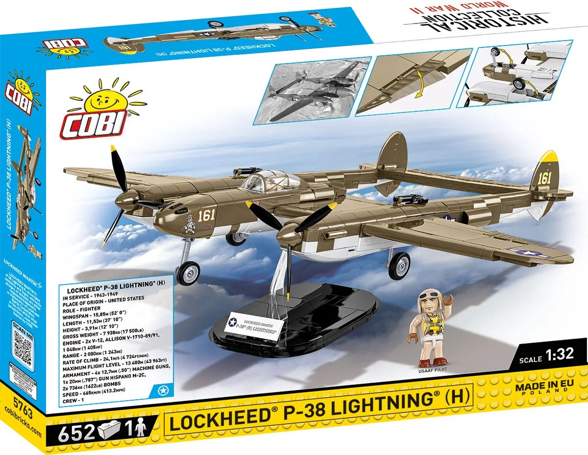 Cobi 5763 Lockheed P-38H Lightning - 652 Stukken