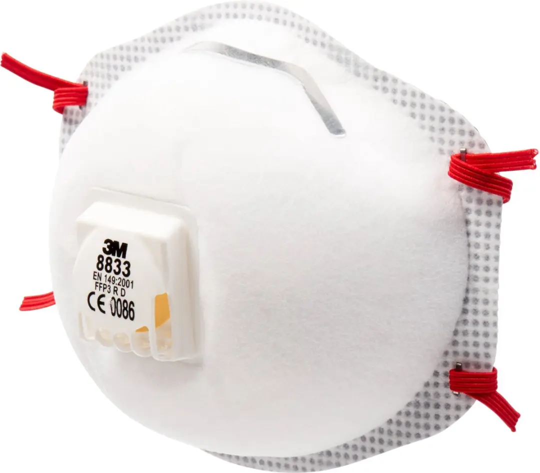 3M FFP3 8833 Stofmasker - 10 Stuks - Wit