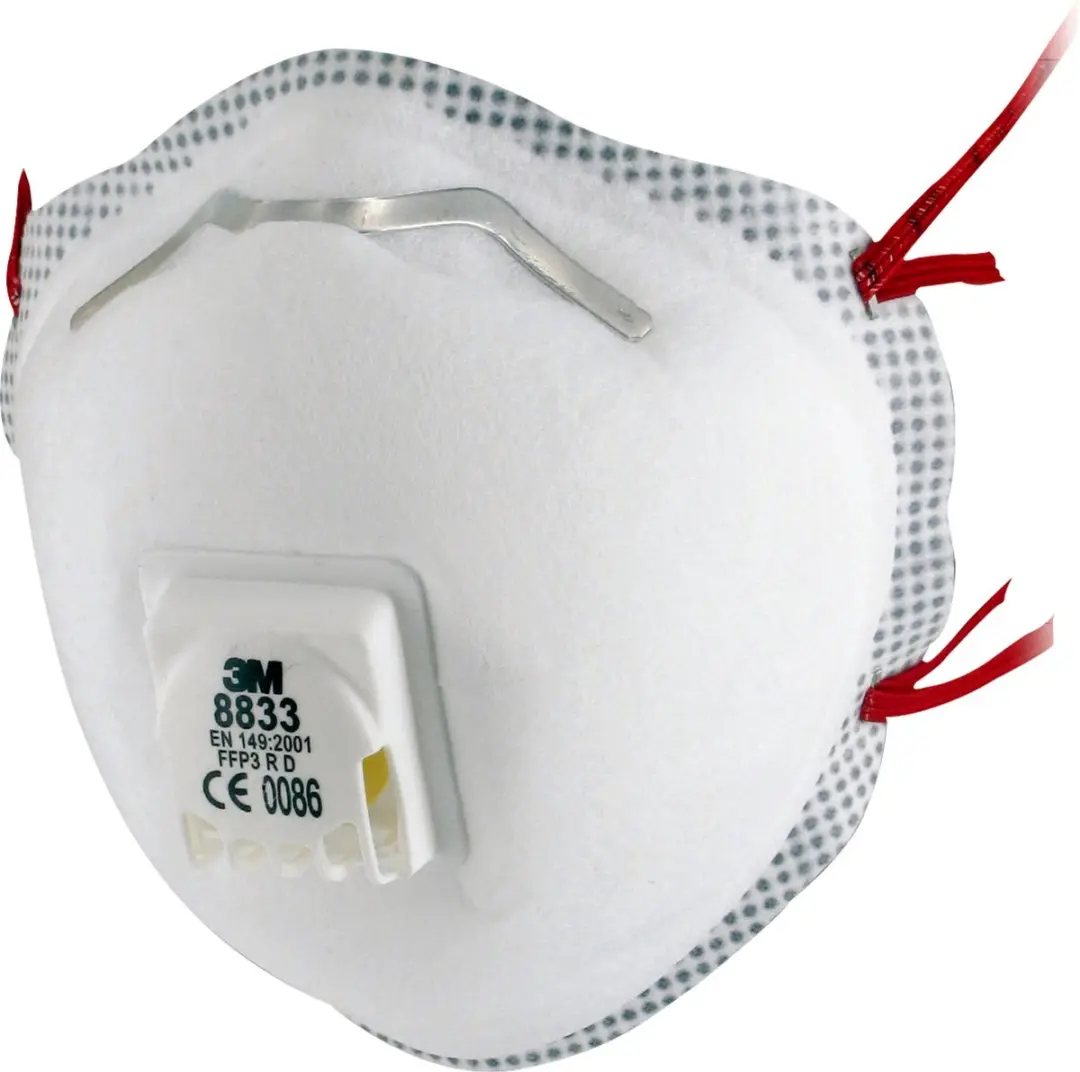 3M FFP3 8833 Stofmasker - 10 Stuks - Wit