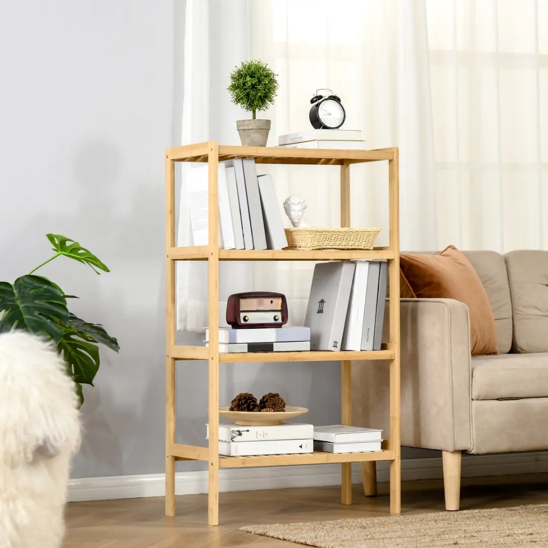 Homcom Open Kast Natuurhout 62x33x112cm