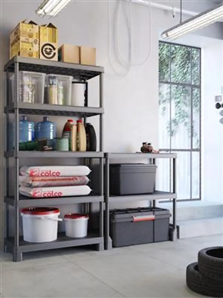 Keter Kunststof Stellingkast 90x45x182cm - 5 Planken - Zwart - afbeelding 6 van 6