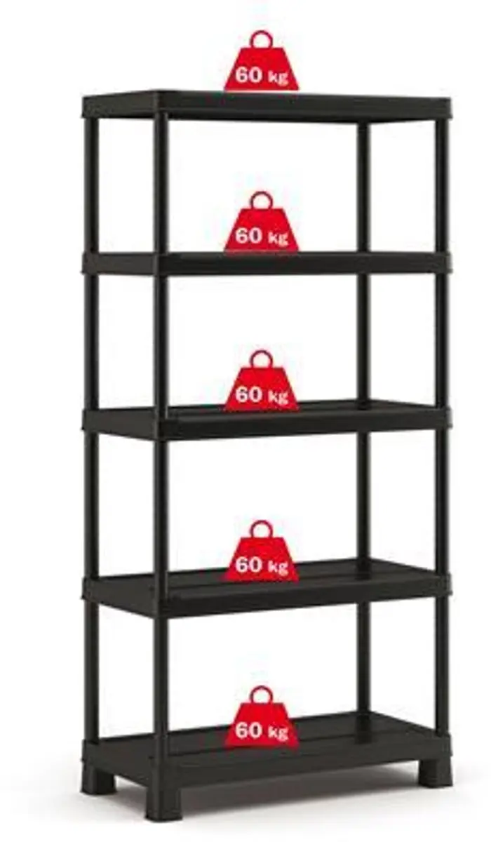 Keter Kunststof Stellingkast 90x45x182cm - 5 Planken - Zwart