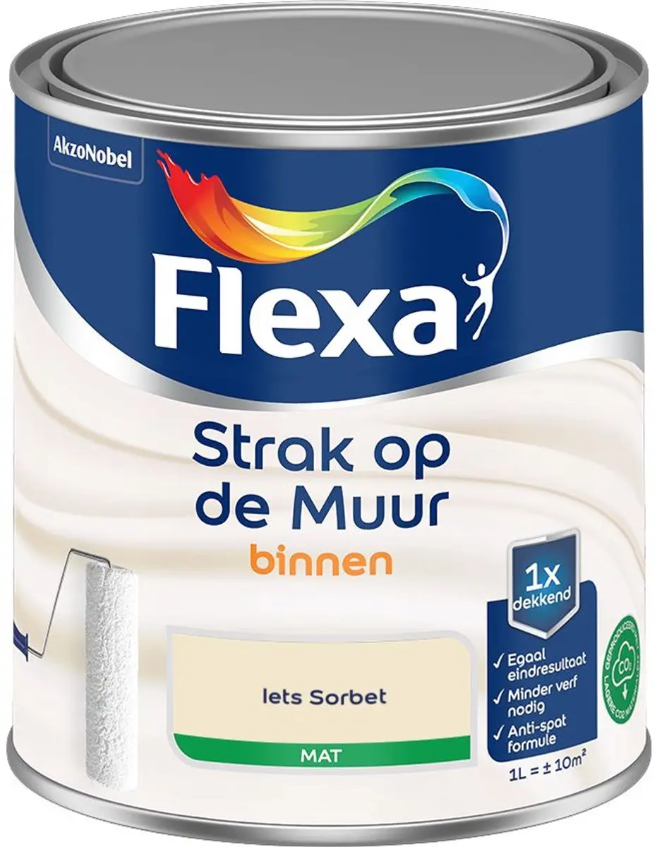 Flexa Strak Op De Muur Binnen Mat Mengverf Iets Sorbet 1L