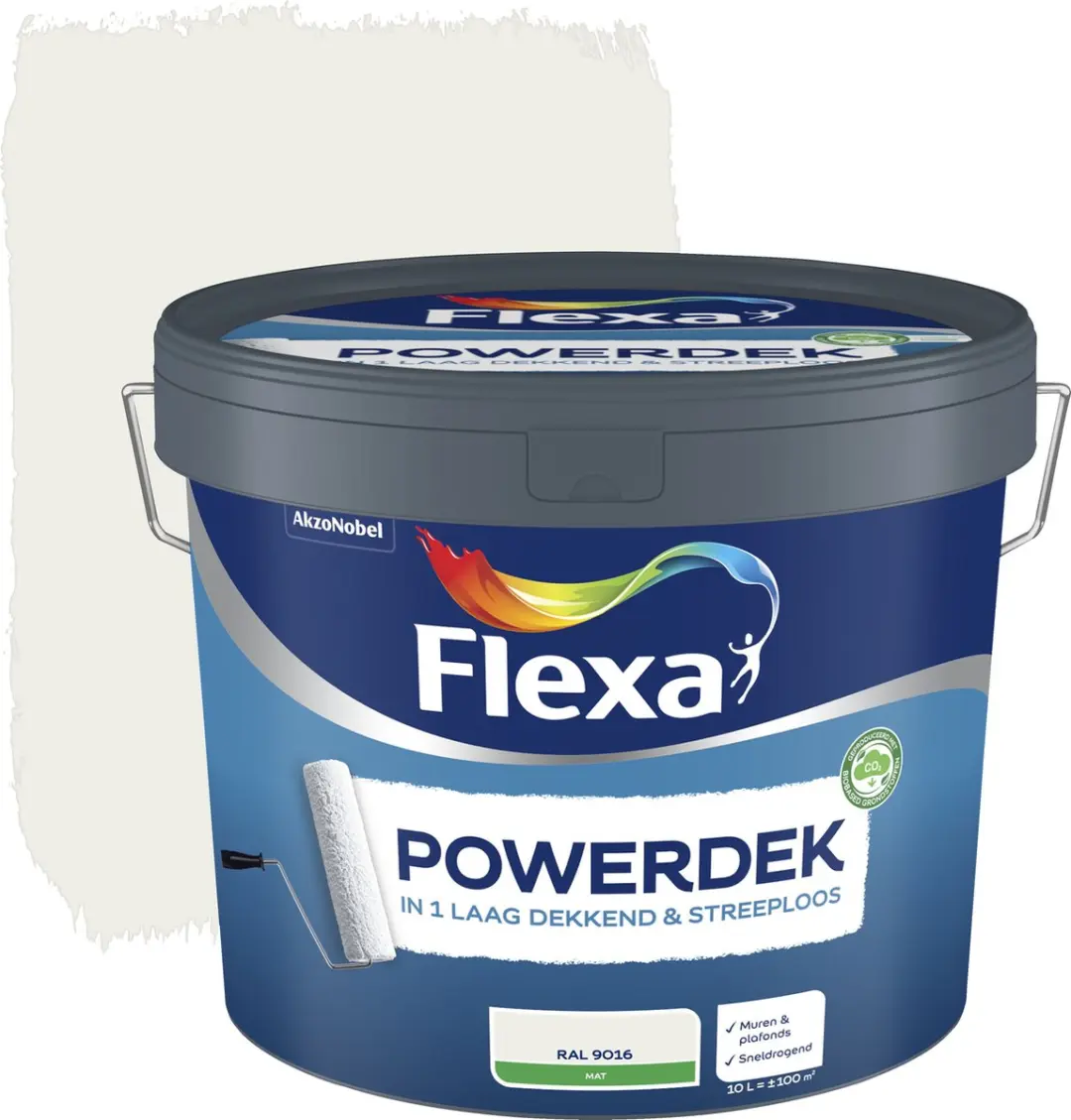 Flexa Powerdek Muren & Plafonds Verkeerswit 10L