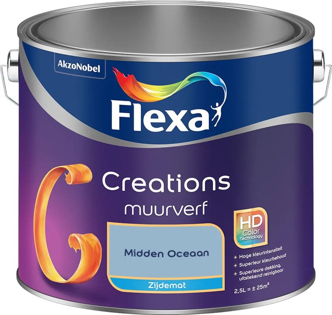 Flexa Creations Muurverf Zijdemat Midden Oceaan 2,5L