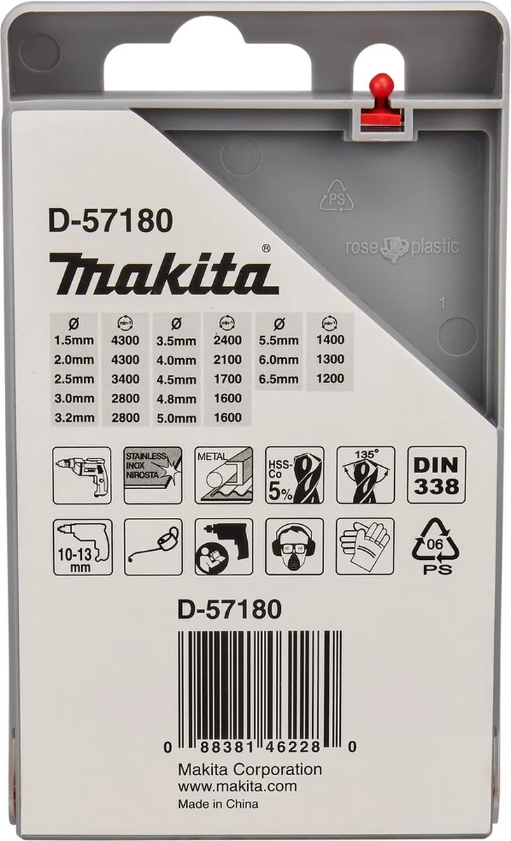 Makita HSS-Co Metaalborenset 13-delig