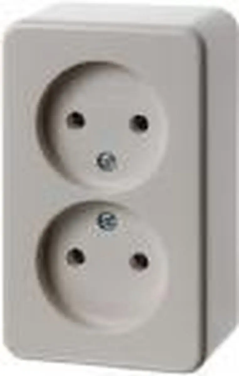 Hager Br WCD 61672140 Dubbel Opbouwdoos - 2 Stopcontacten - Wit
