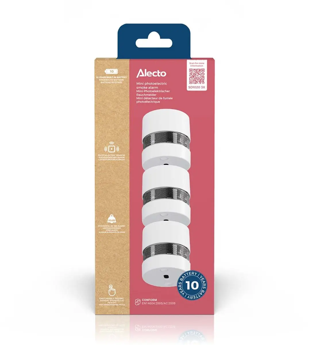 Alecto Mini Rookmelder SD1020 - 3 Stuks - afbeelding 6 van 6