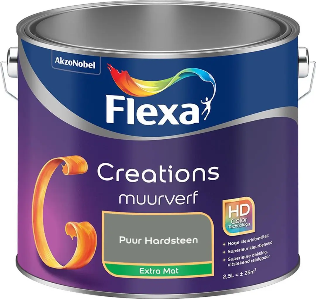 Flexa Creations Muurverf Extra Mat Puur Hardsteen 2,5L