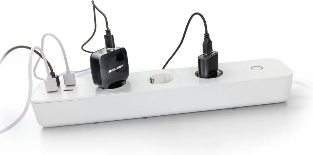 Caliber HWP303U Slimme Stekkerdoos 3-voudig - 4x USB-A - Wit