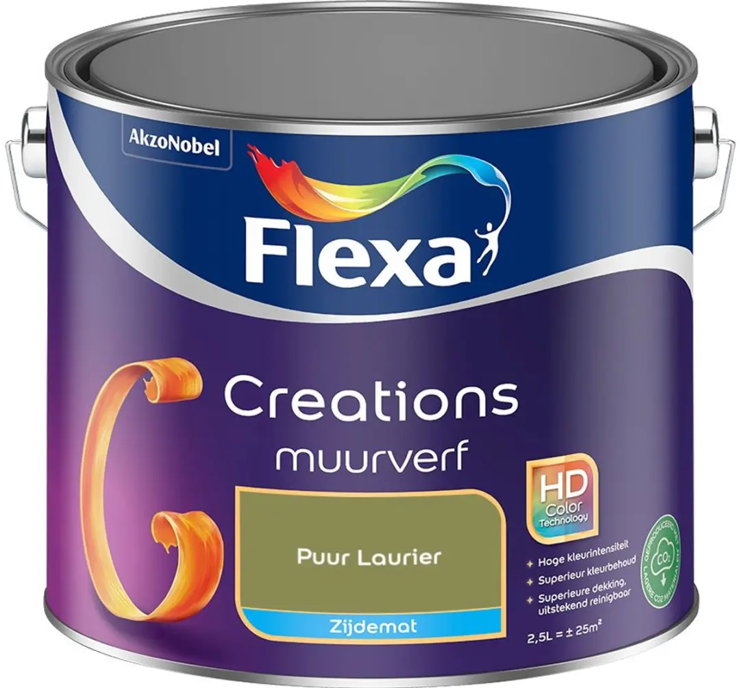Flexa Creations Muurverf Zijdemat Puur Laurier 2,5L
