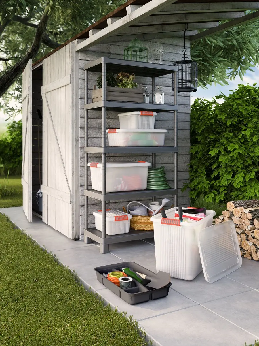 Keter Stellingkast 90x40x182cm - 5 Planken - Zwart