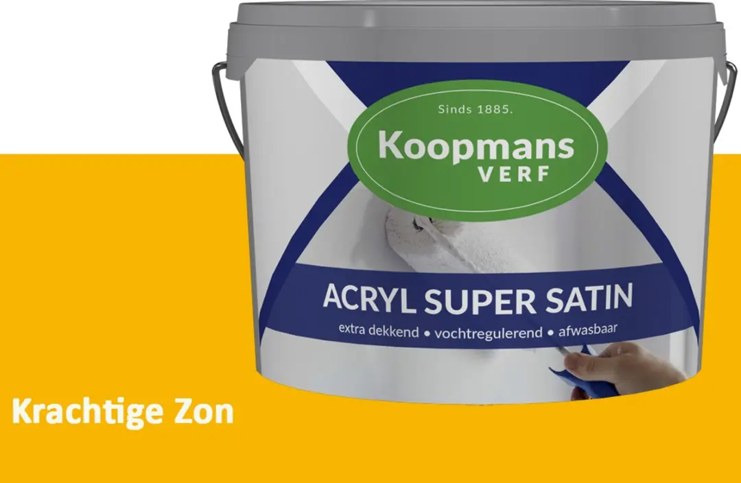 Koopmans Acryl Super Satin Muurverf 1L - Krachtige Zon