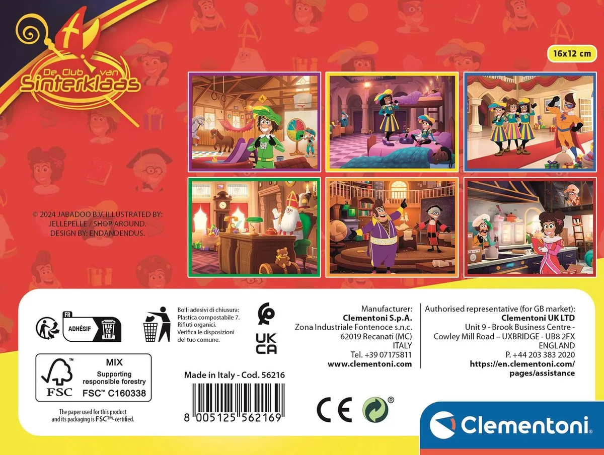 Clementoni Sinterklaas 12-delige Puzzel - 6 Afbeeldingen - Multikleur - afbeelding 6 van 6