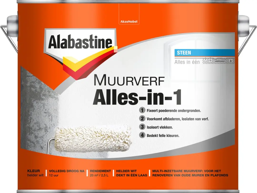 Alabastine Muurverf Alles-in-1 Wit 2,5L