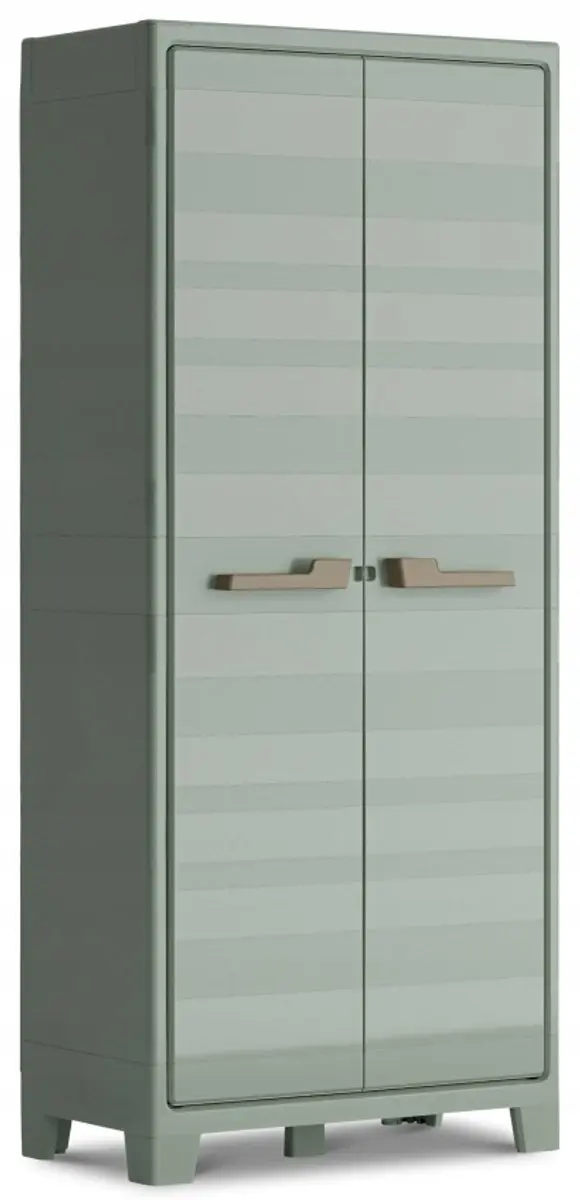 Keter Planet Outdoor Opbergkast Hoog 80x44x182cm - Grijs/Zwart - afbeelding 6 van 6
